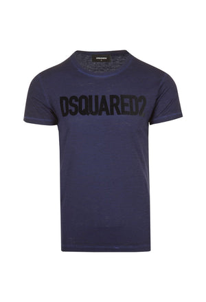 Dsquared2 Velvet Logo Navy T-Shirt