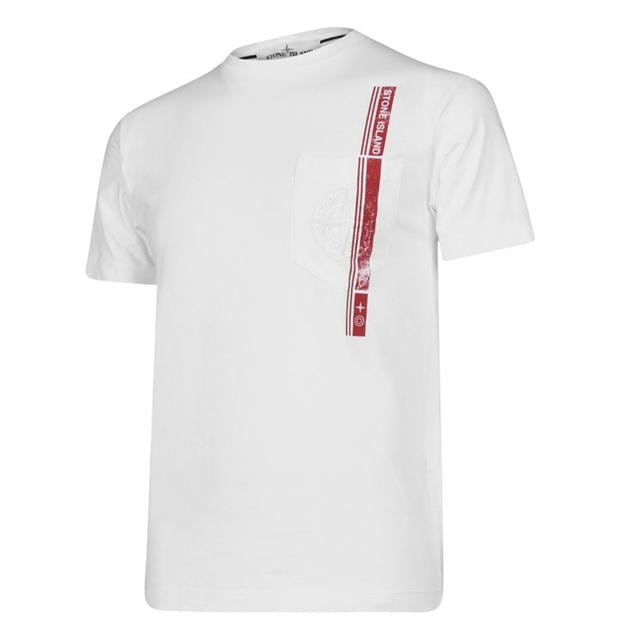 Stone Island White Compass Pocket T-Shirt