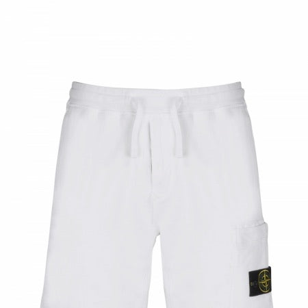 Stone Island Garment Dyed Sweat Shorts in White