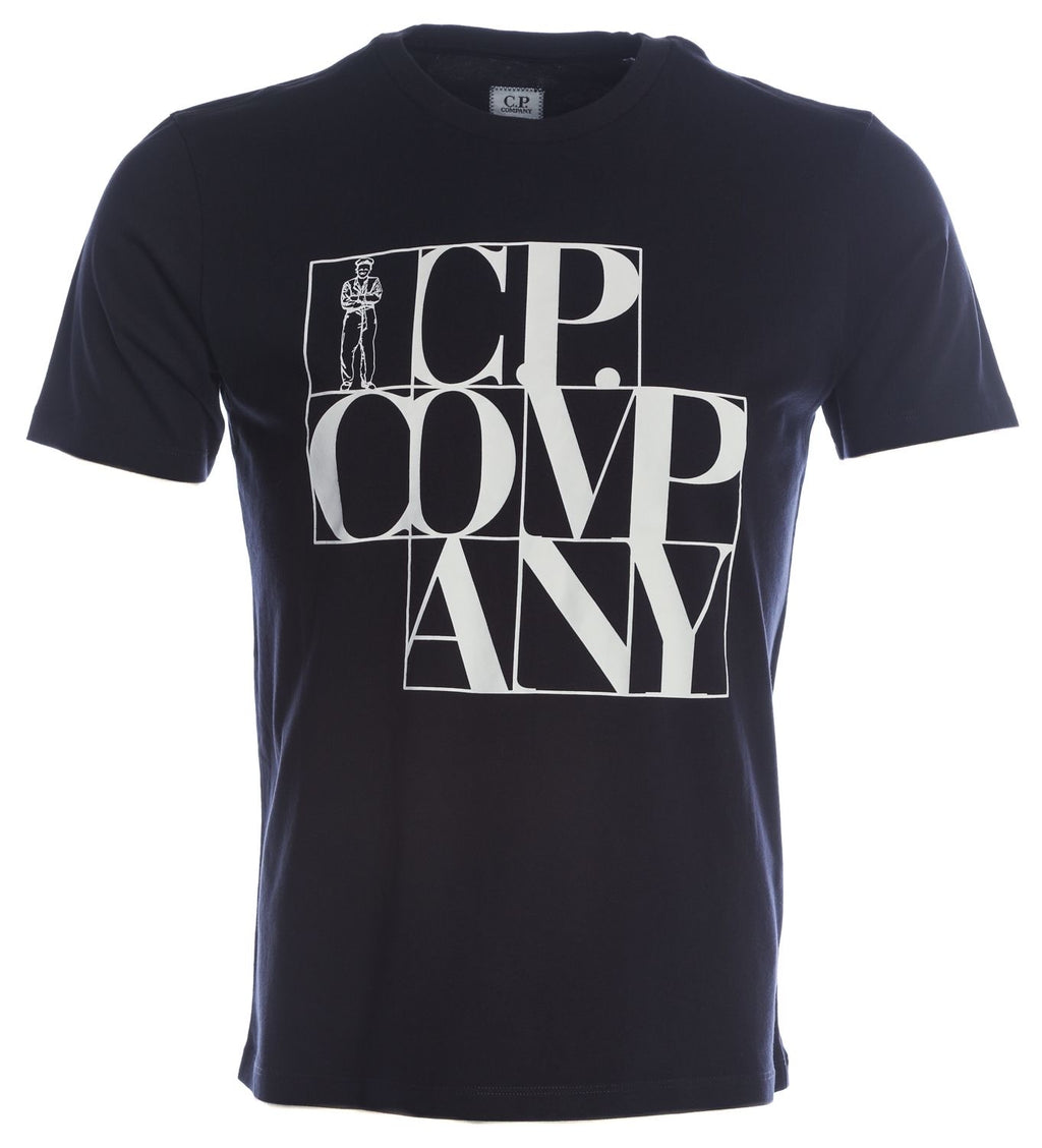 C.P Company Lettering Logo Boxes T-shirt